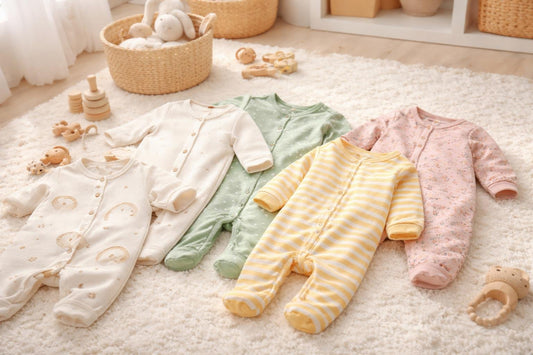 newborn onesies and sleepers in soft cotton