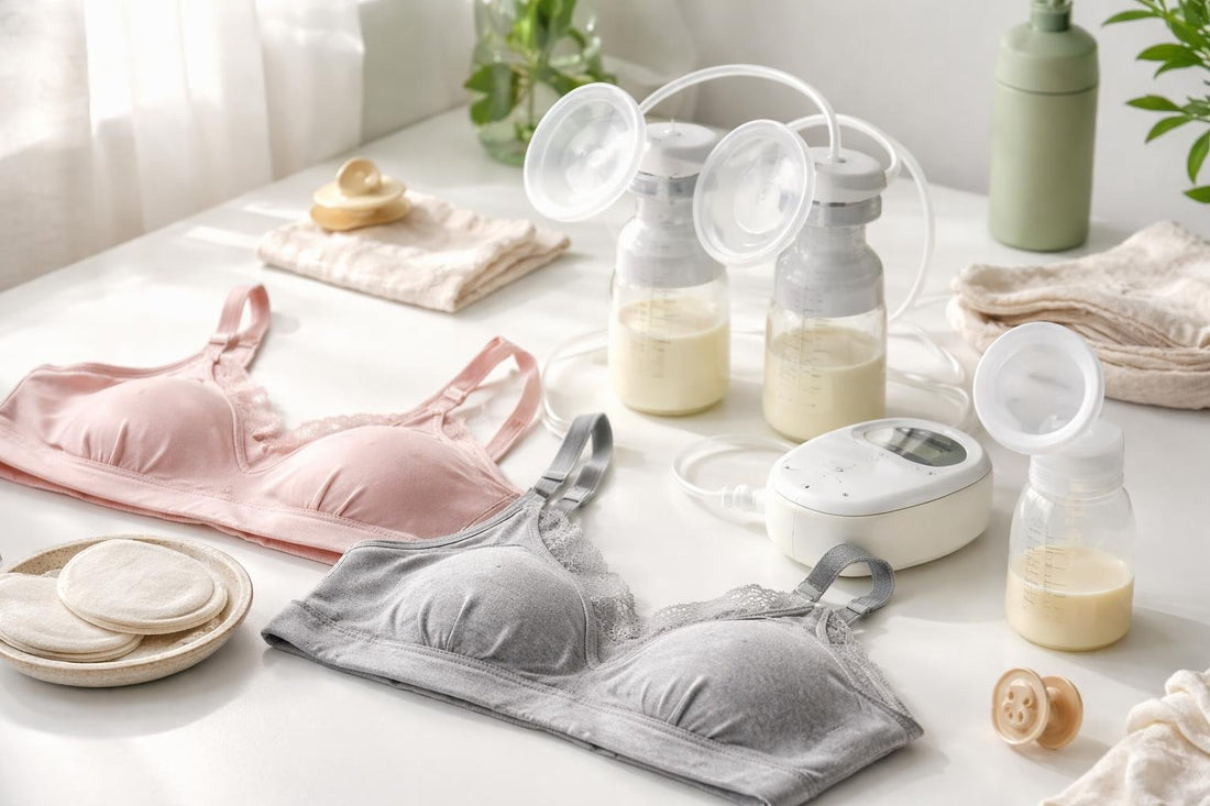 Affordable nursing gear including bras, pumps and collectors