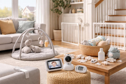 Baby safety essentials set up in an Ontario home
