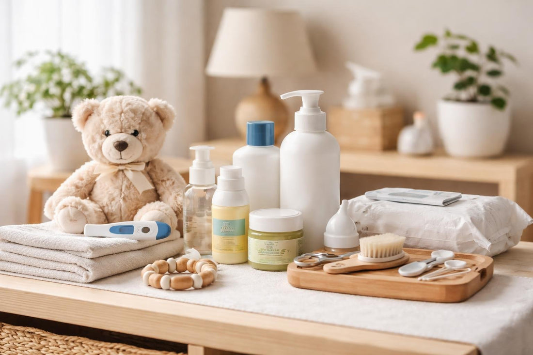 Ontario baby health and wellness essentials on a nursery shelf