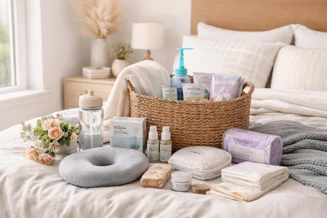Ontario postpartum care kit essentials arranged for home recovery