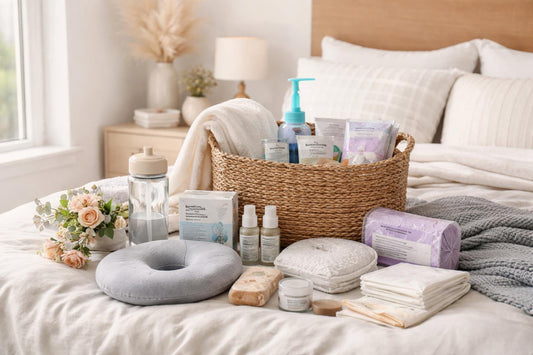 Ontario postpartum care kit essentials arranged for home recovery