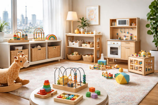 Toronto toddler playroom with storage and toys