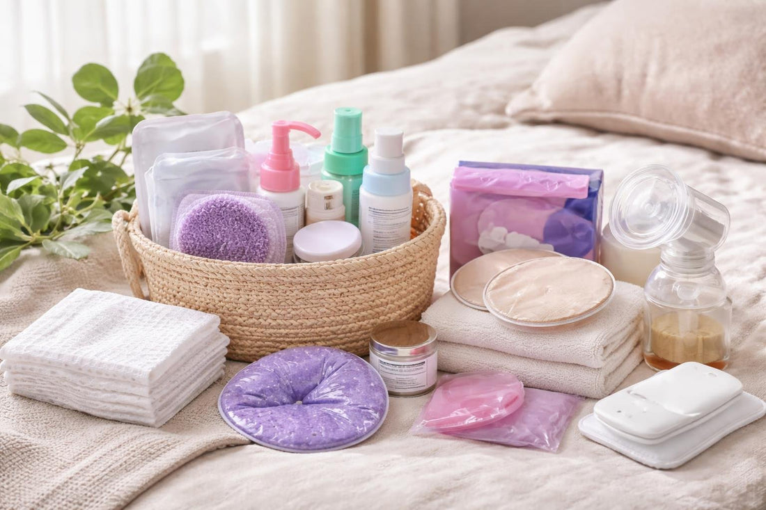 Budget postpartum recovery kit with essentials for moms