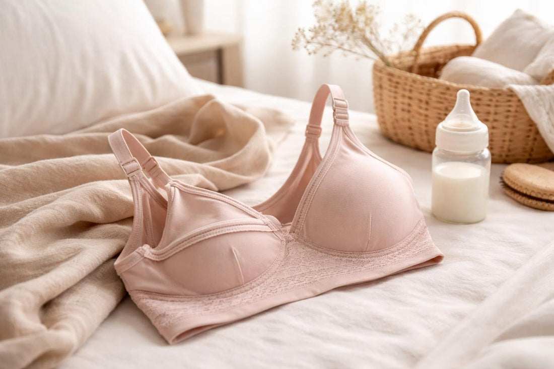 Soft nursing bra with clip-down cups for easy feeding
