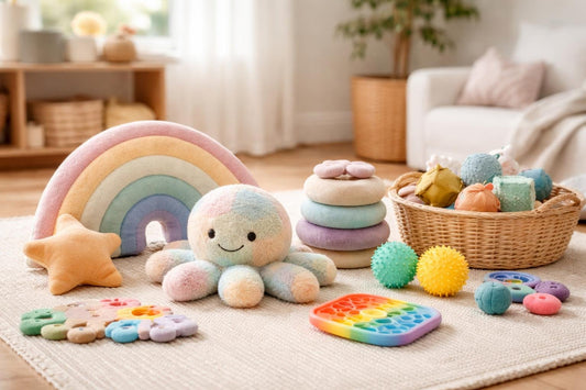 Soft sensory toys for kids calming play at home