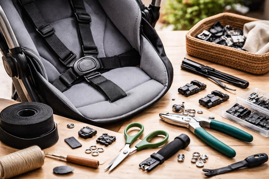 close-up stroller strap repair tools and accessories