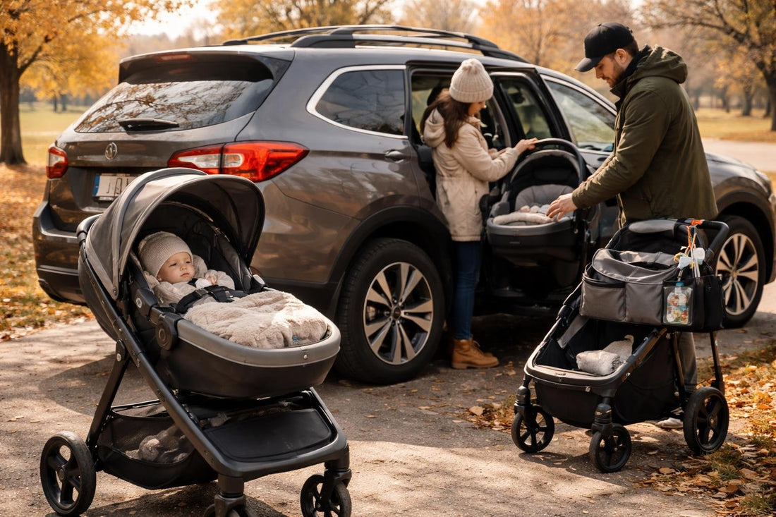Ontario family using stroller and car seat accessories