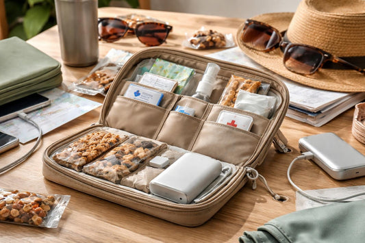 Organized travel and on-the-go essentials in a pouch