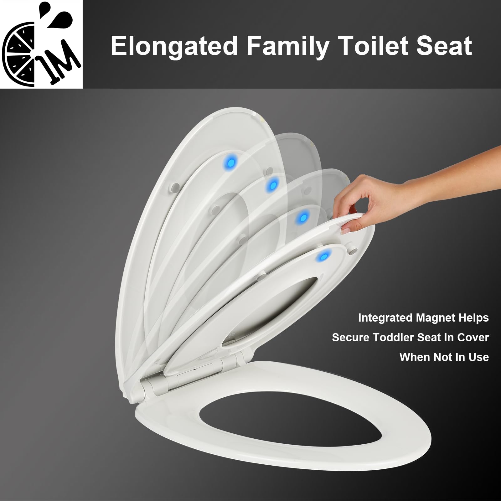 1M toilet seat anti-wiggling design maintains stability