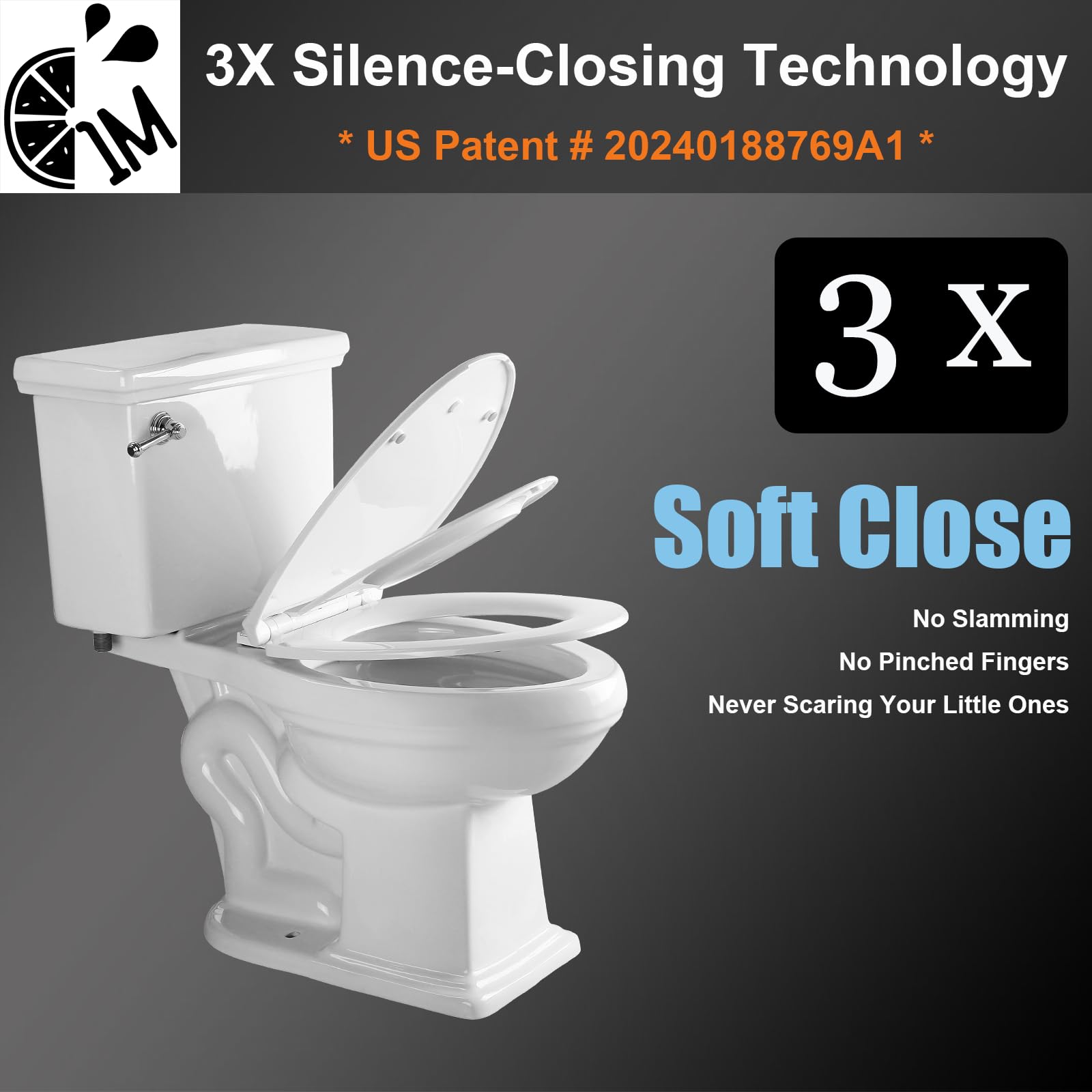 1M toilet seat demonstrating quick-release cleaning feature