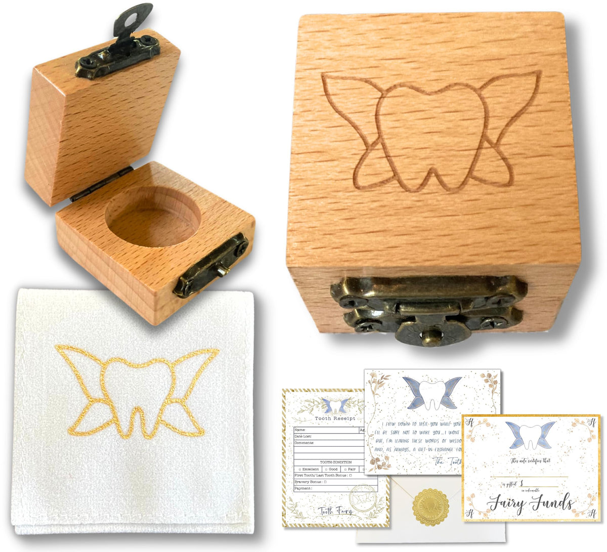 20 Moments of Tooth tooth box with clasp secures a tiny keepsake for bedtime rituals.