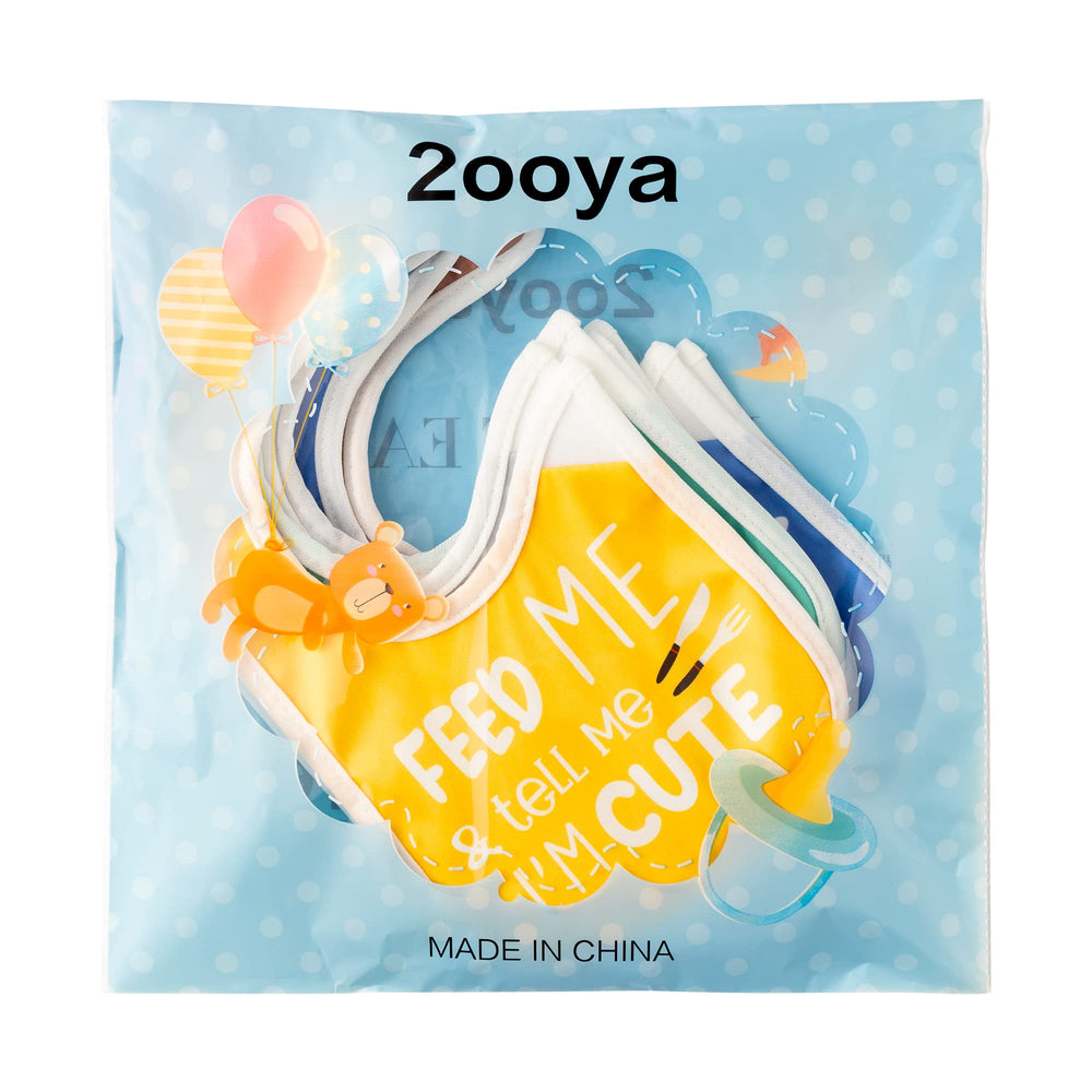 2ooya cute-phrase pattern bib offers unisex design for teething drool days.