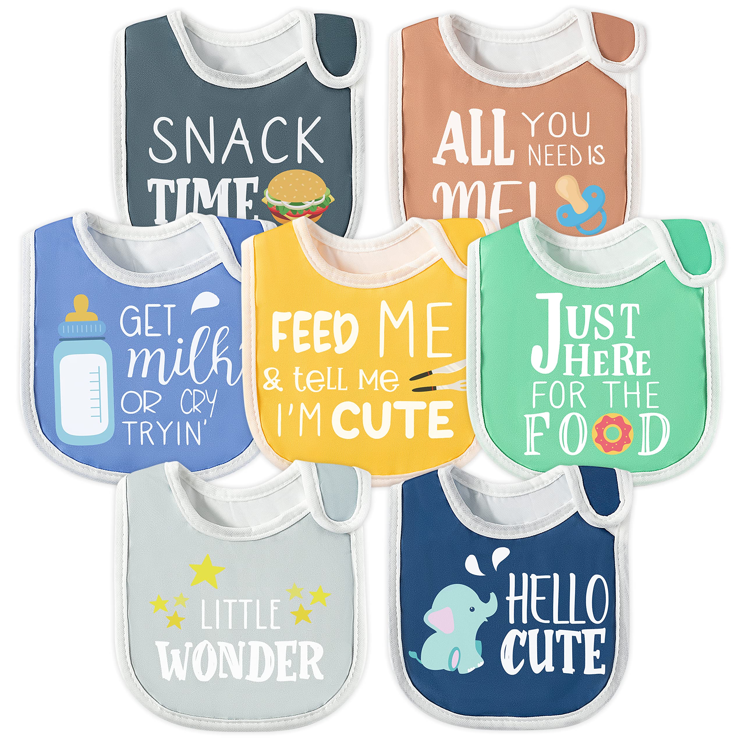 2ooya baby bib hamburger pattern shows waterproof front for mess-free meals.