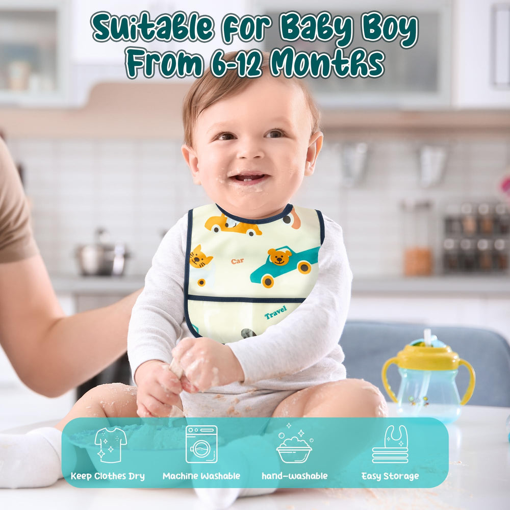 2ooya baby bibs birds pattern supports mess-free feeding.