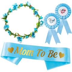 2ooya blue and gold mom to be sash enhances baby shower photos with celebratory flair