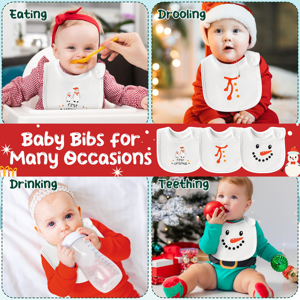 2ooya Christmas bib absorbent cotton fabric closeup soft skin feel
