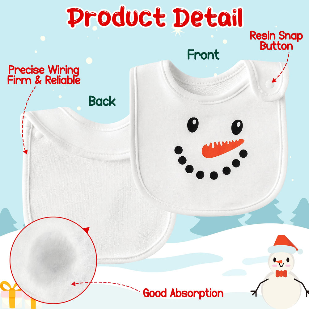 2ooya Christmas bib penguin print closeup comfortable for baby mealtime
