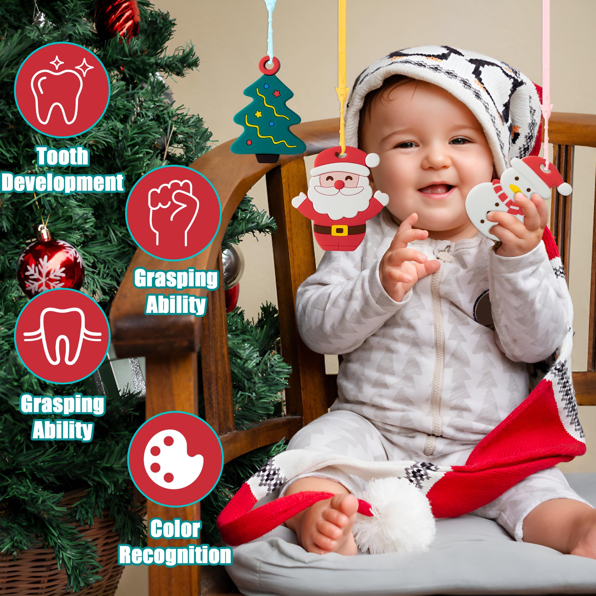 2ooya Christmas teether compact small-hands design for easy grip