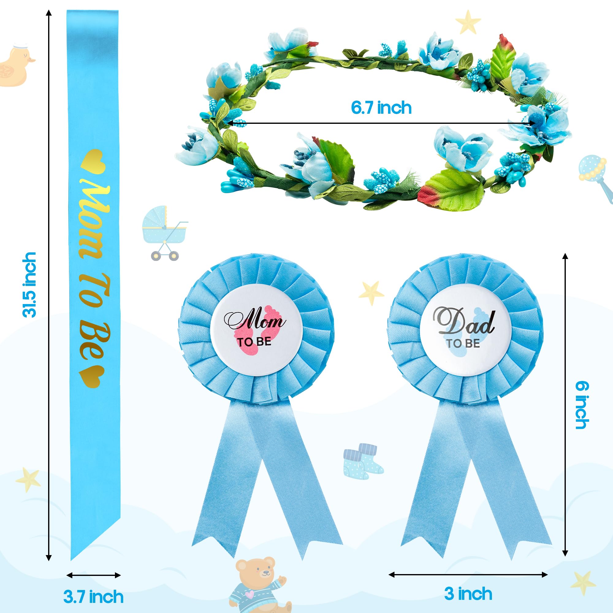 2ooya daddy to be corsage anchors couple photos with festive blue accents