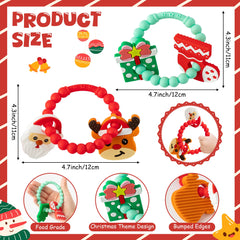 2ooya infant teether ring silicone with bold deer design supports teething relief.