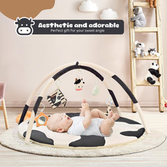 2PM SPORTS cow-theme mat surface-detail; ultra-soft velvet feel for baby skin