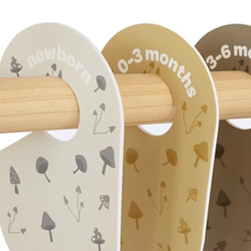 3 Sprouts closet dividers 8pc mushroom side view highlights gender-neutral design