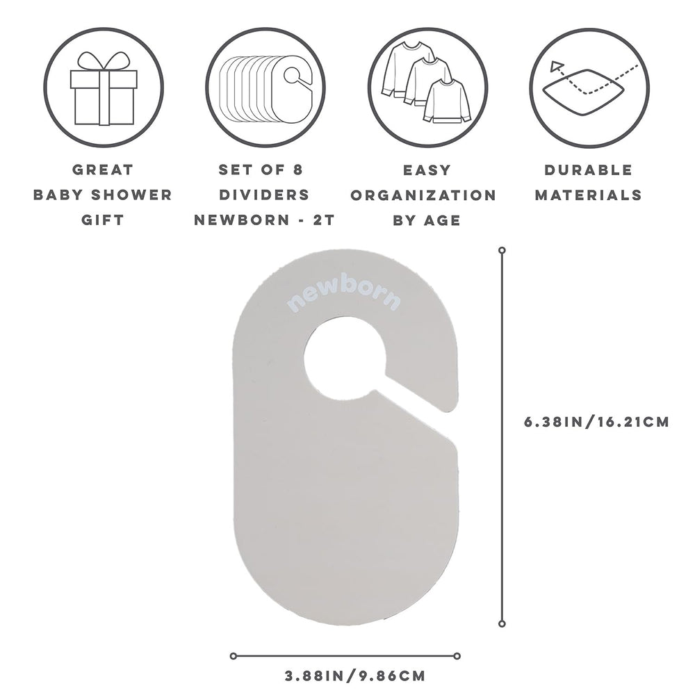 3 Sprouts baby closet dividers double-sided labels offer easy size visibility