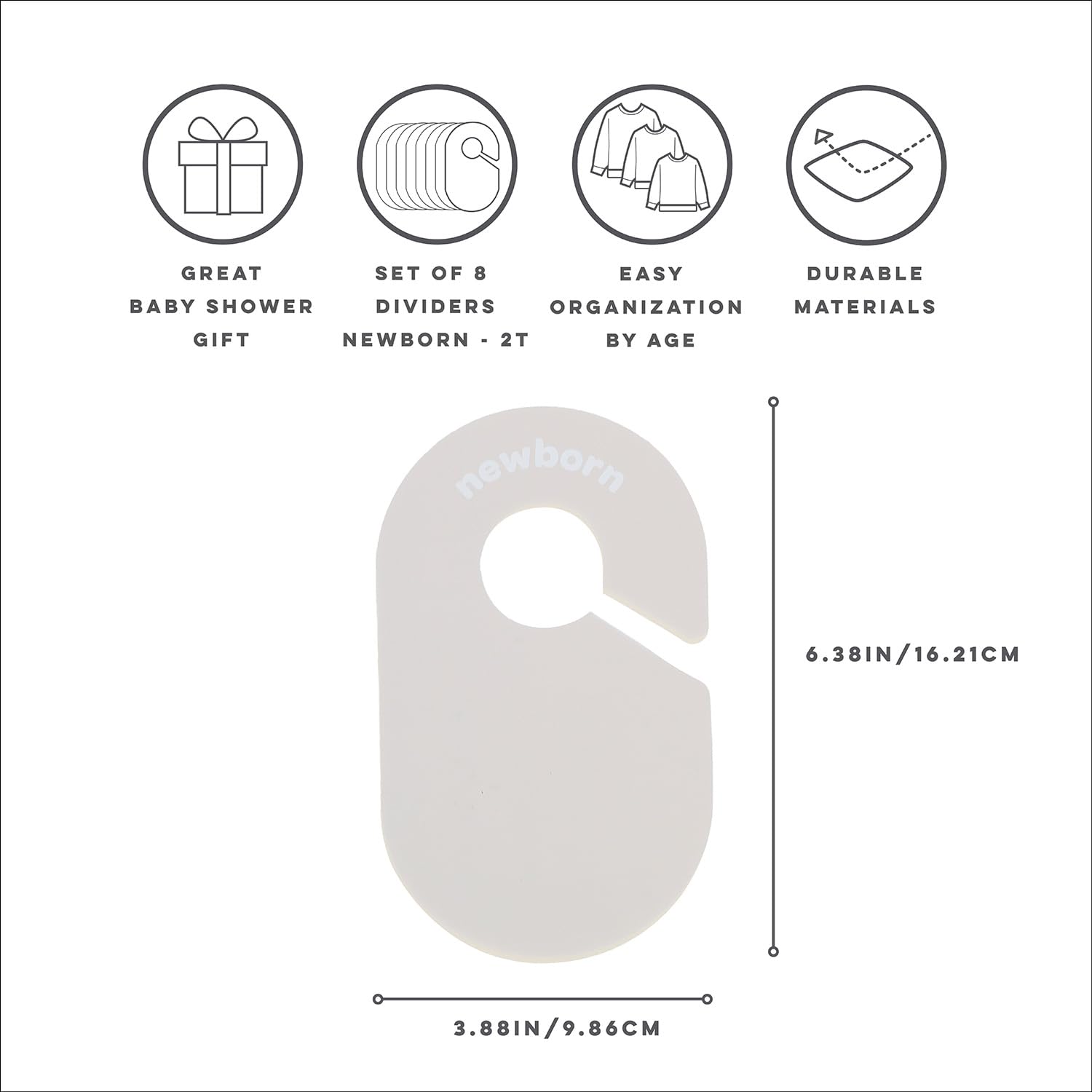 3 Sprouts dual-sided labels provide easy size visibility from both directions
