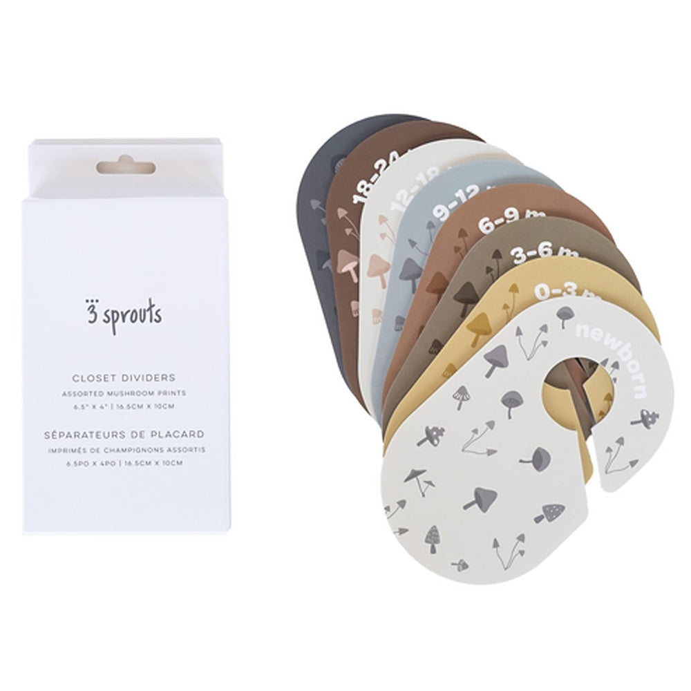 3 Sprouts mushroom dividers soft Nordic colors fit nursery theme