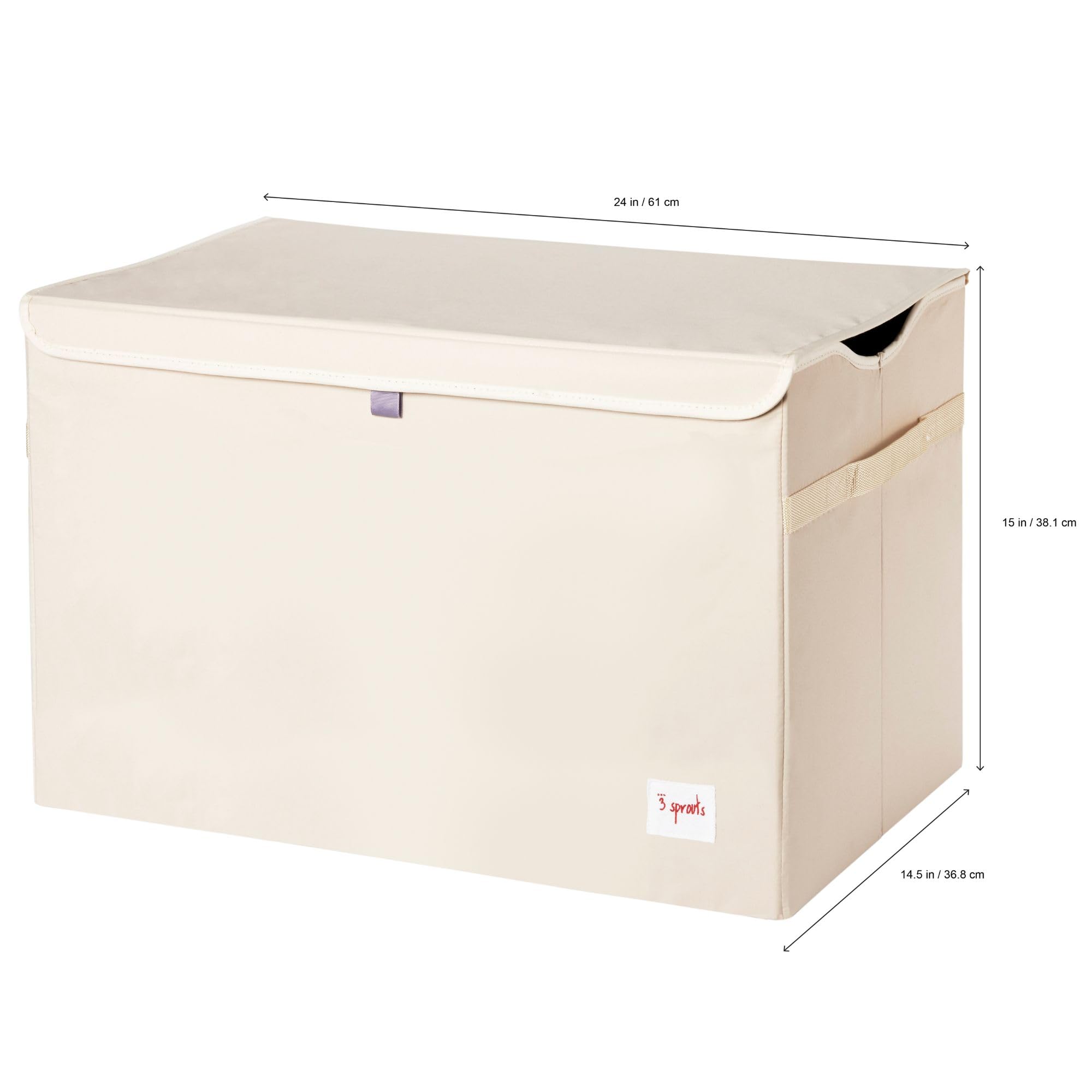 3 Sprouts collapsible toy bin folds flat, saving space in rooms.