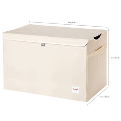 3 Sprouts collapsible toy bin folds flat, saving space in rooms.