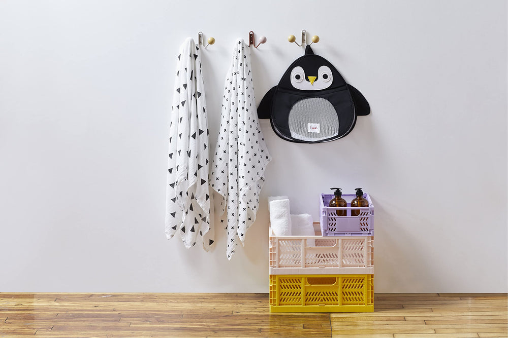 3 Sprouts hanging bath toy holder installed on tub or shower for easy access