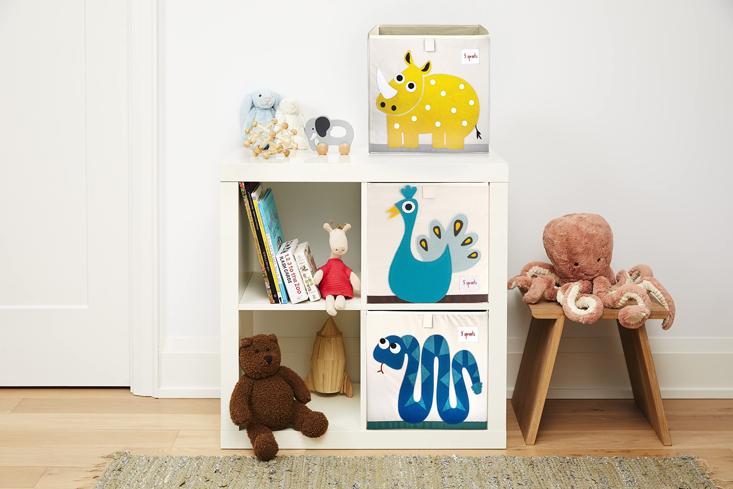 3 Sprouts kallax-shelf-fit shows seamless integration with cube shelving for tidy spaces.