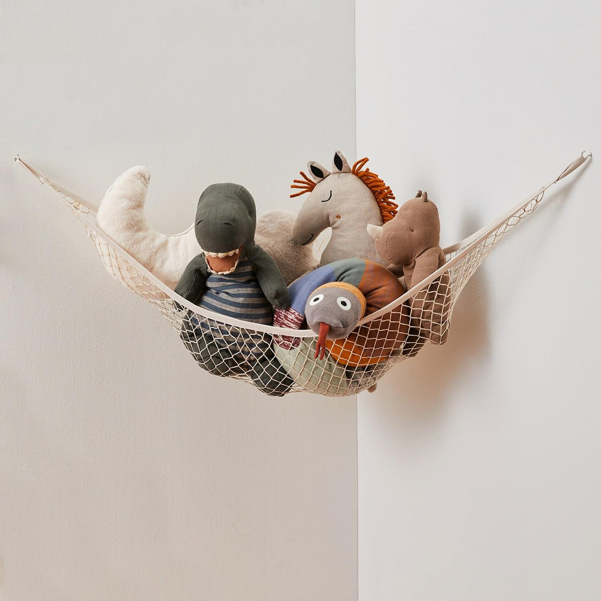 3 Sprouts large stuffed animal hammock corner mount keeps plush toys organized.