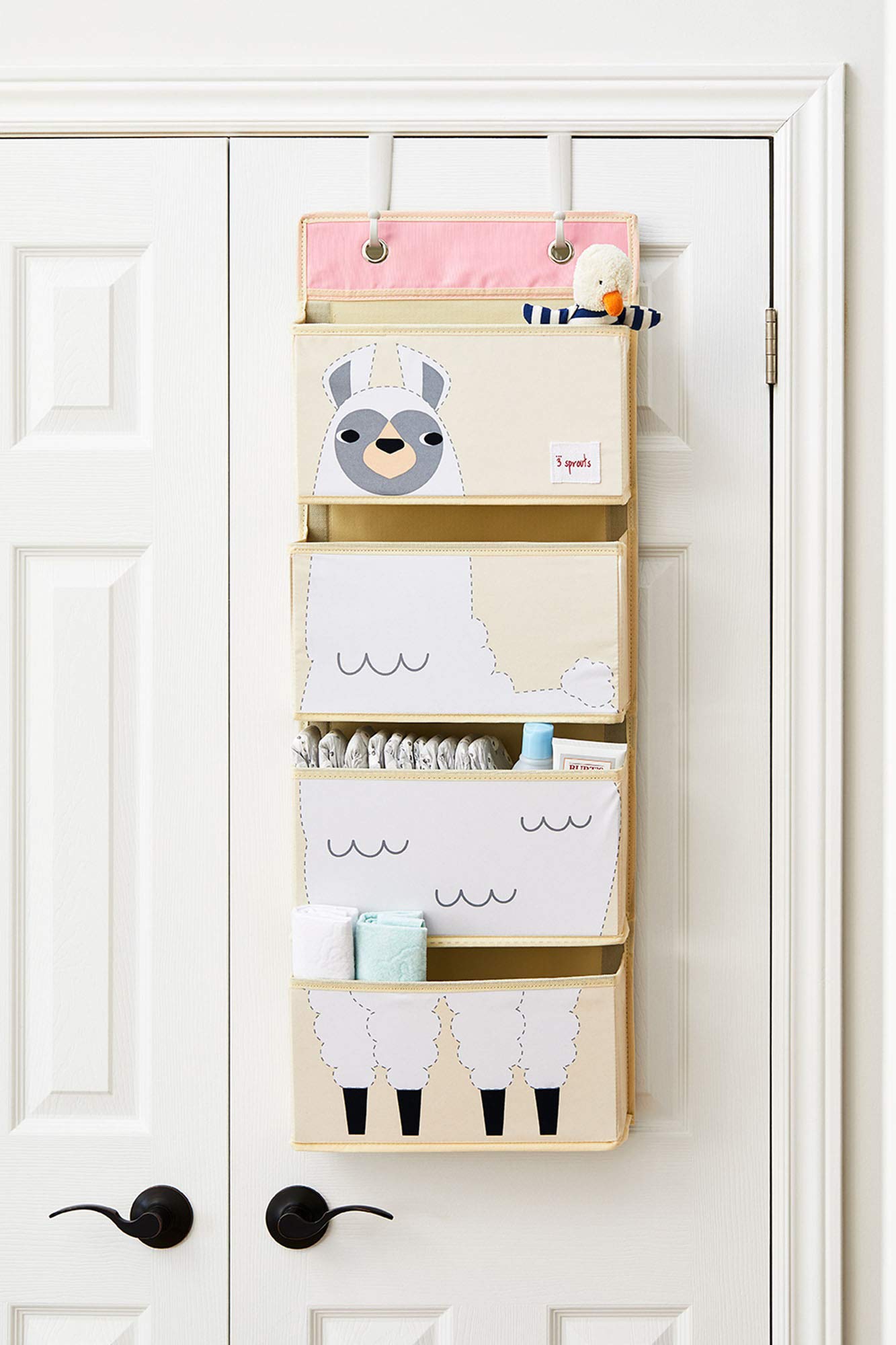 3 Sprouts llama nursery storage keeps toys within reach