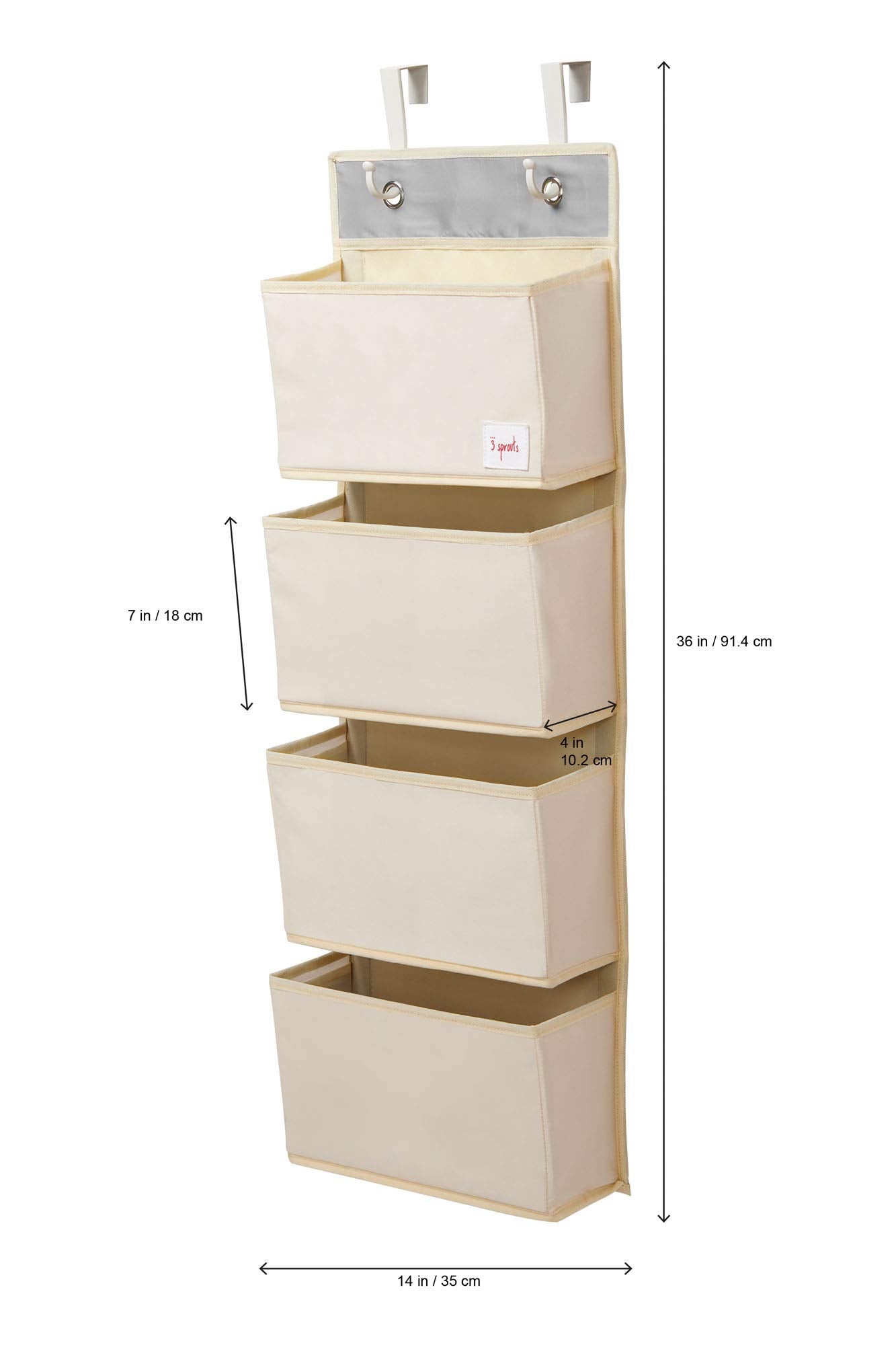 3 Sprouts llama organizer with two hooks included for easy setup