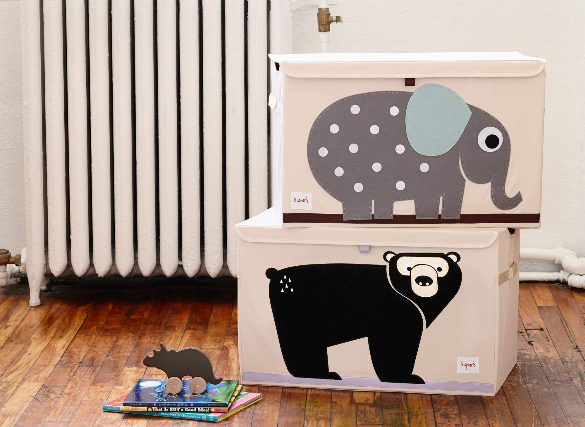 3 Sprouts toy chest handles close-up shows easy lifting and portability for busy households.