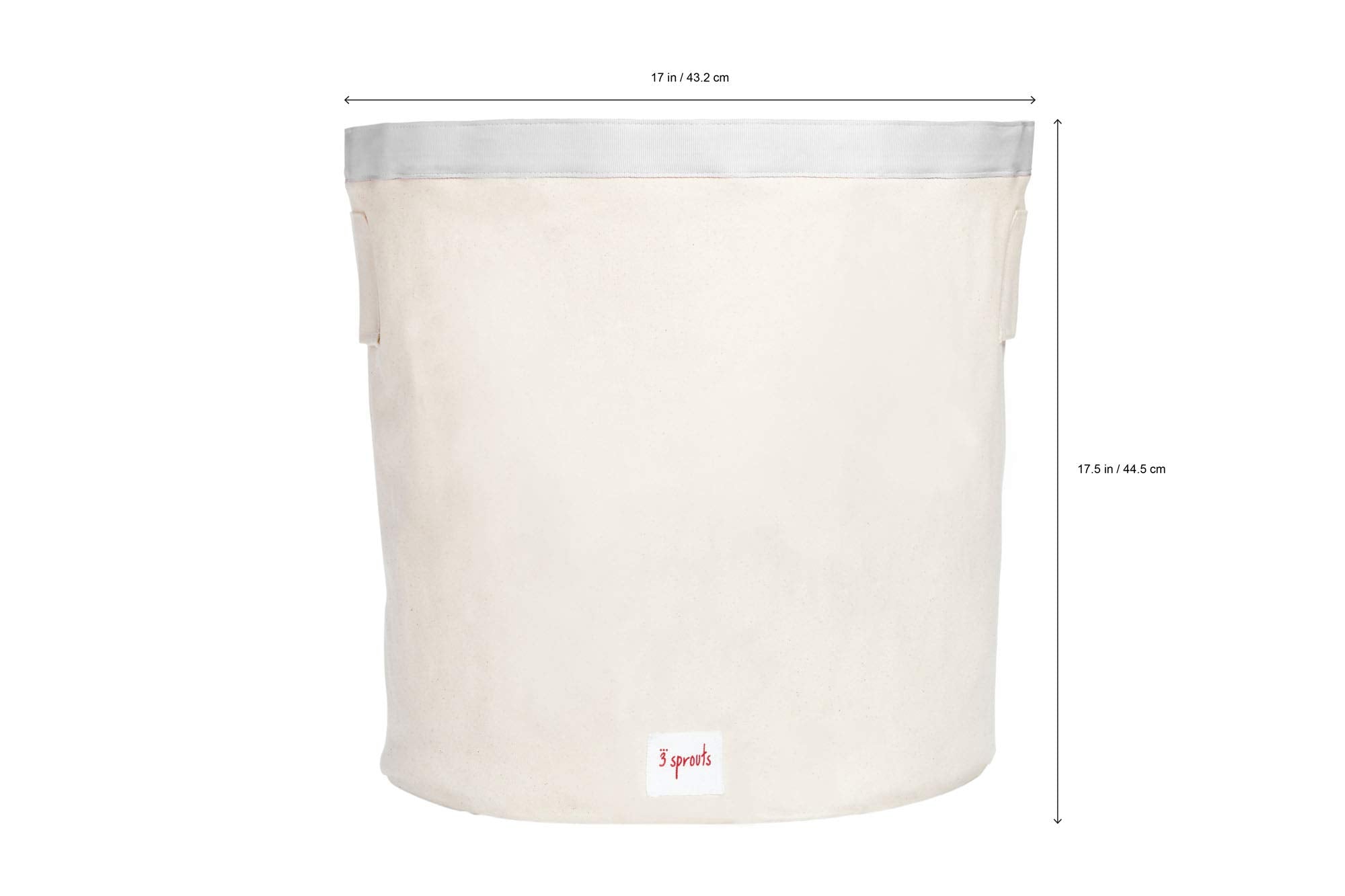 3 Sprouts toy storage bin with handles closeup shows sturdy cotton canvas.