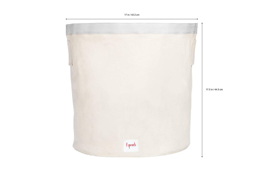 3 Sprouts toy storage bin with handles closeup shows sturdy cotton canvas.