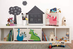 3 Sprouts toy storage cube durable polyester fabric withstands daily play.