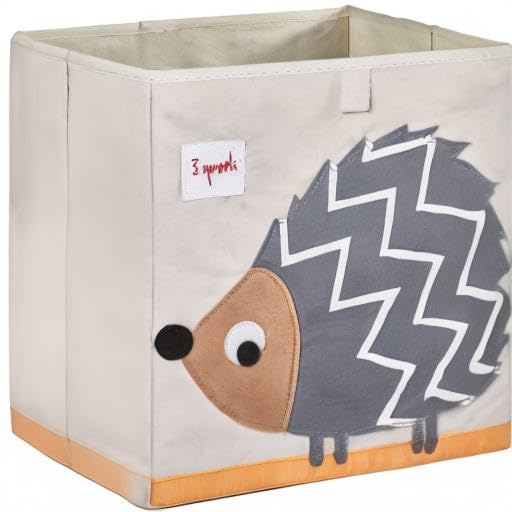 3 Sprouts multi-use storage cube holding toys and books.