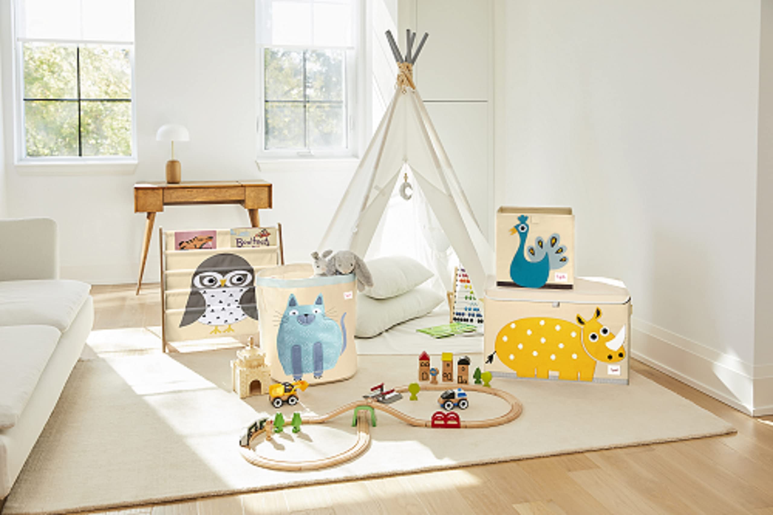 3 Sprouts toy storage cube stores toys and clothing with versatile organization.