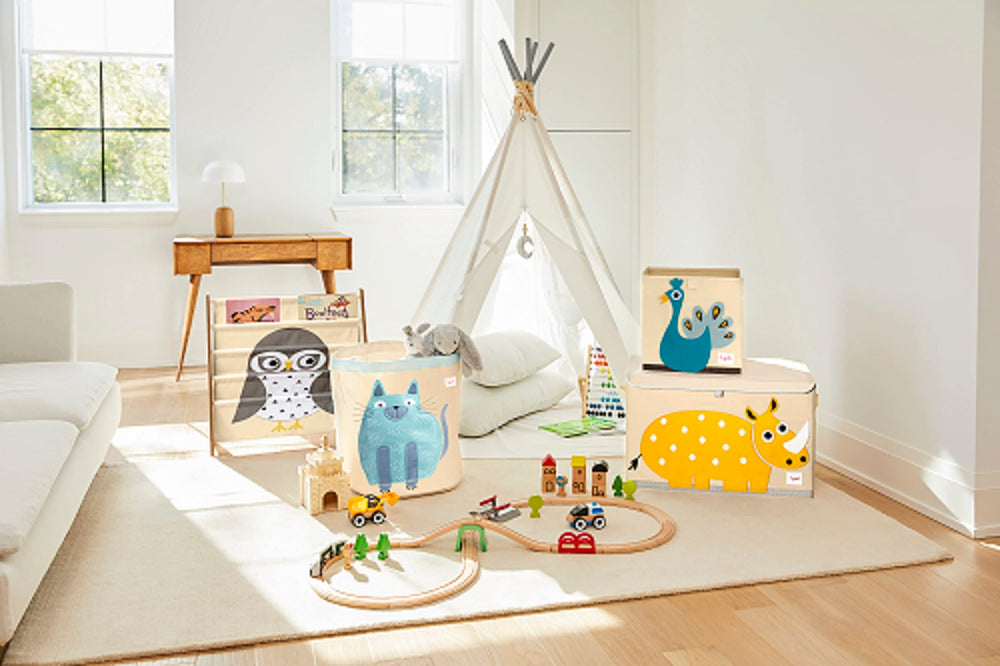 3 Sprouts toy storage cube stores toys and clothing with versatile organization.