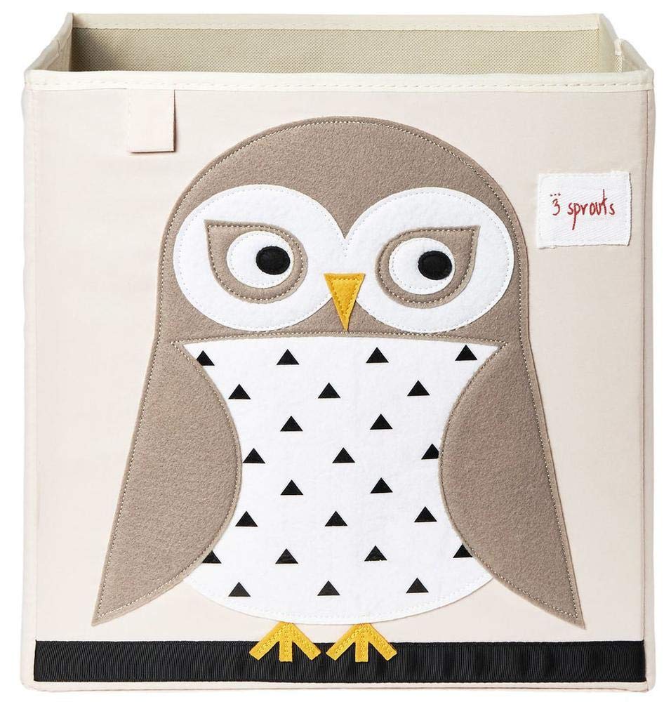 3 Sprouts owl bin fits Kallax cube for tidy organization