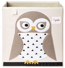 3 Sprouts owl bin fits Kallax cube for tidy organization