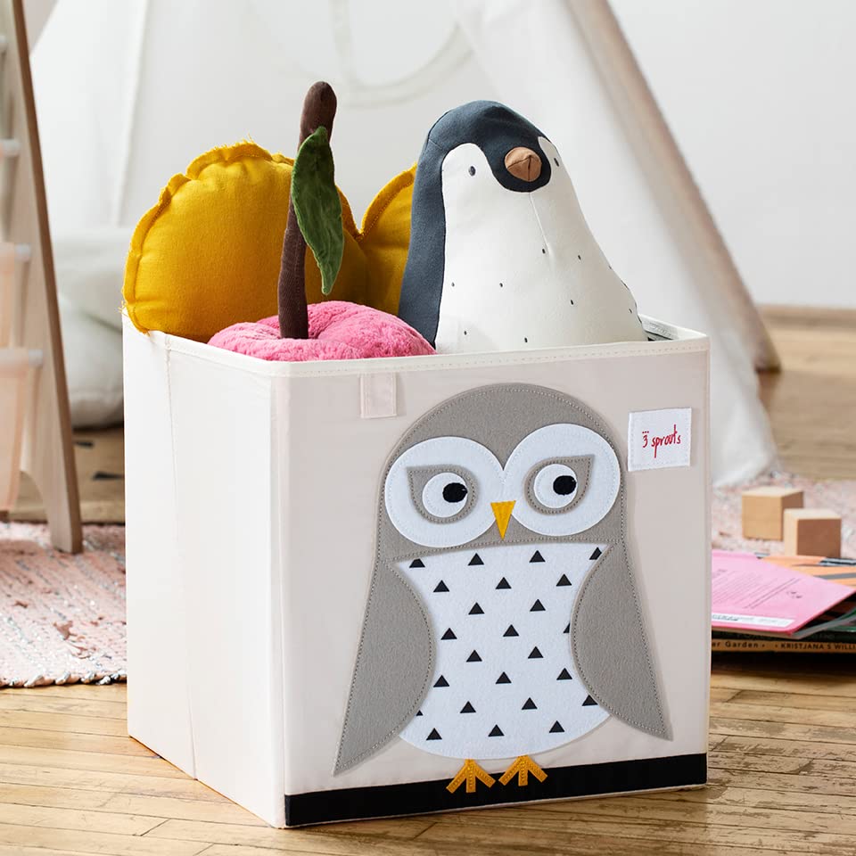 3 Sprouts owl-designed bin adds playful decor while organizing books