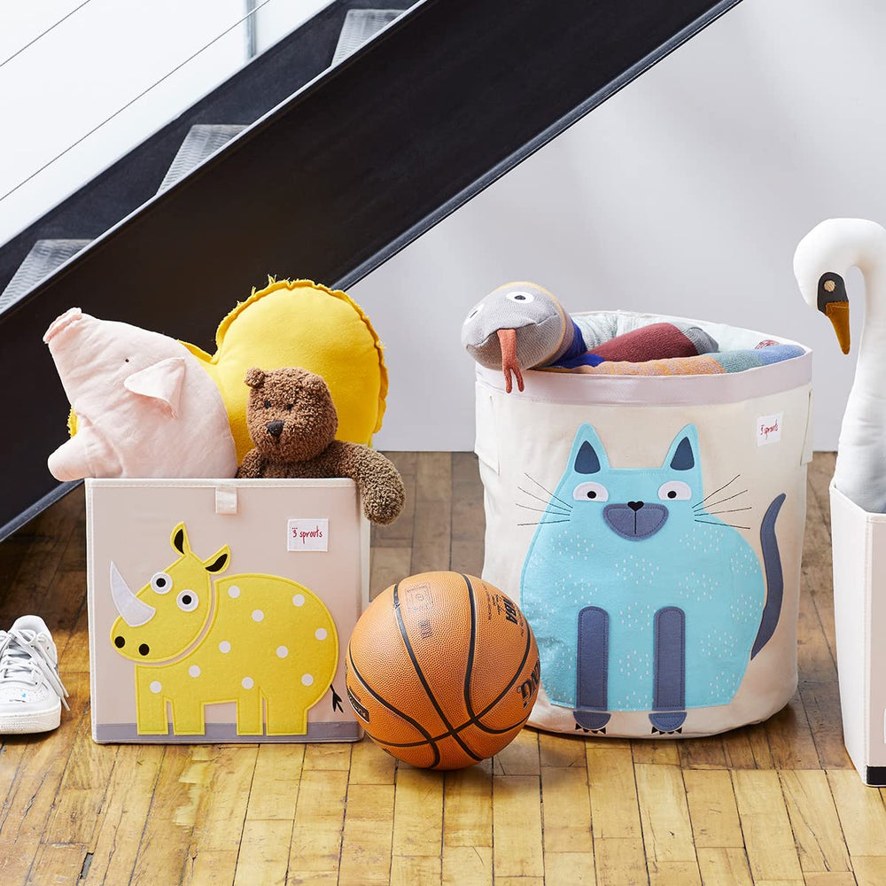3 Sprouts versatile-storage-use shows it holds toys, books, or clothing for clutter control.