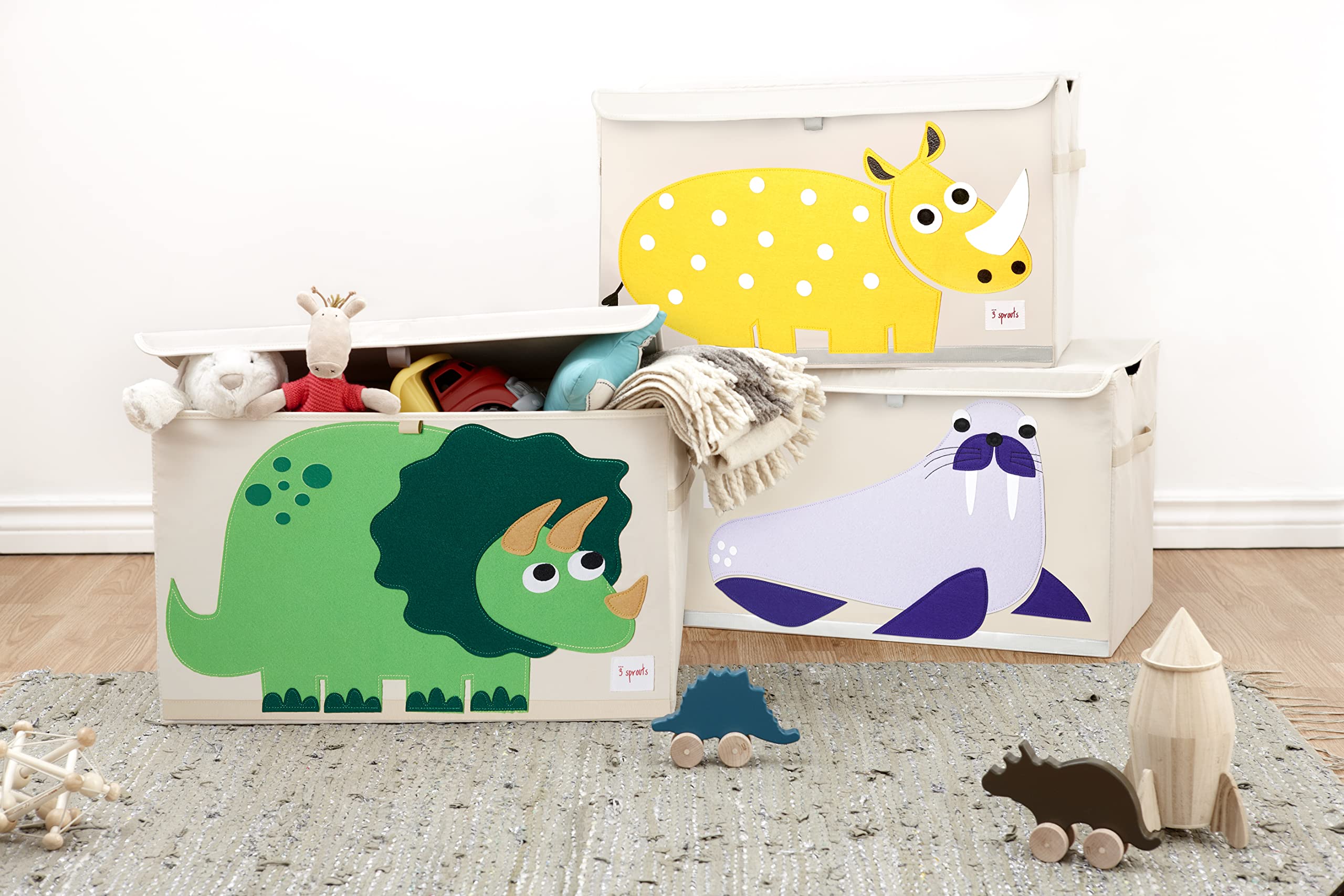3 Sprouts Walrus playroom decor combines style with practical toy organization.