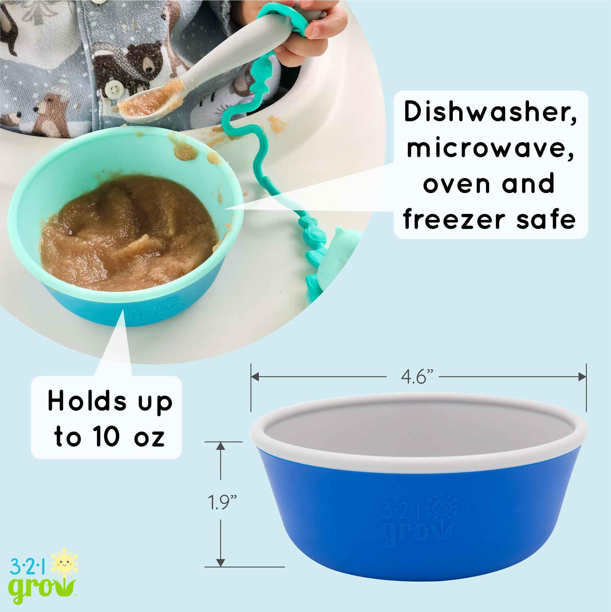 321 Grow silicone bowl with non-slip base to stay put during feeding